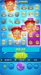 Emoji Riches · Memeriksa panel nilai pembayaran tengah dan baris status kredit akun.